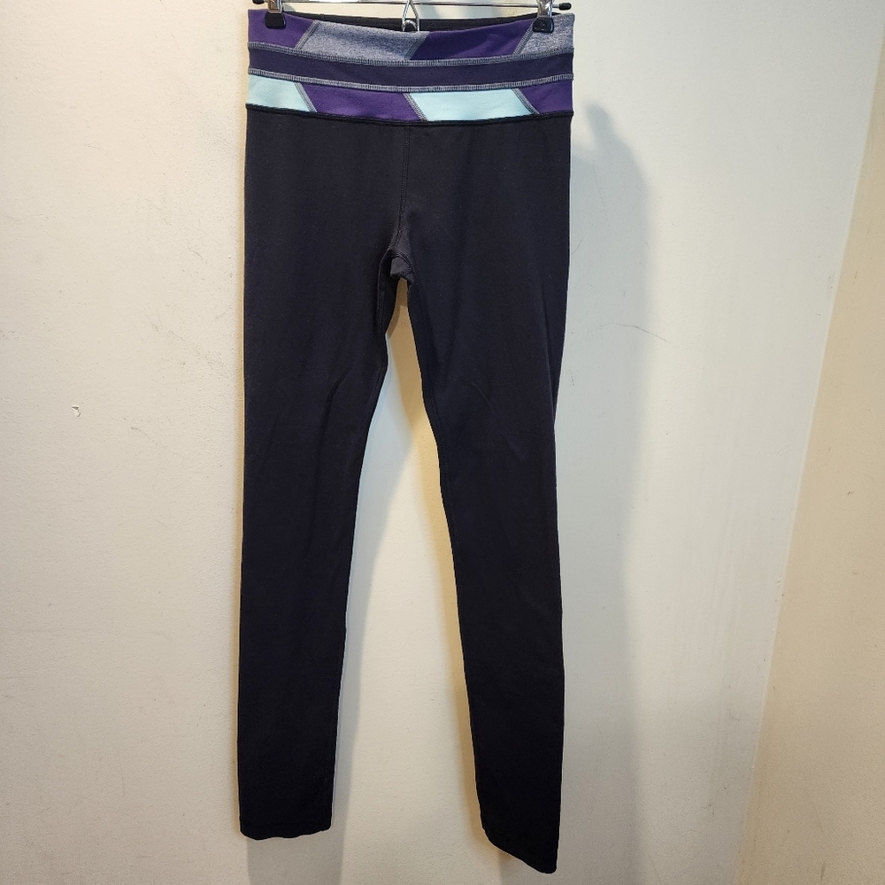 LULULEMON  Black Leggings with Colorful Waistband Size 4